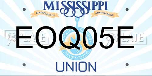 EOQ05E Mississippi License Plate
