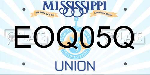 EOQ05Q Mississippi License Plate