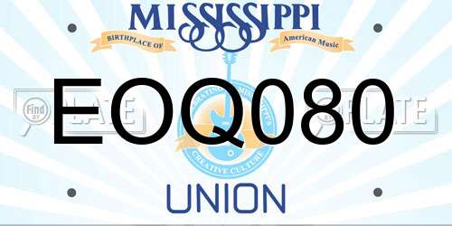 EOQ080 Mississippi License Plate