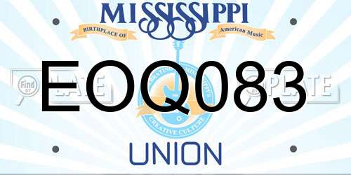EOQ083 Mississippi License Plate