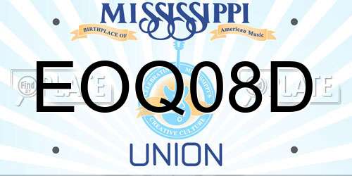 EOQ08D Mississippi License Plate