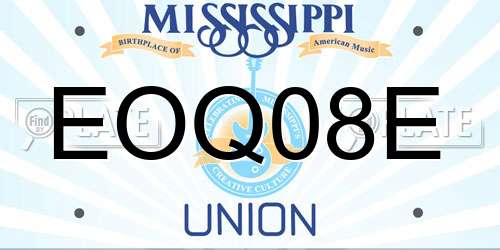 EOQ08E Mississippi License Plate