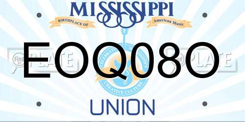 EOQ08O Mississippi License Plate