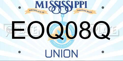 EOQ08Q Mississippi License Plate