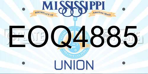 EOQ4885 Mississippi License Plate