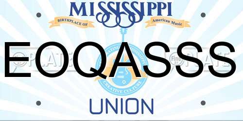 EOQASSS Mississippi License Plate