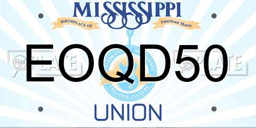 EOQD50 Mississippi License Plate