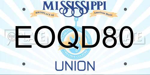 EOQD80 Mississippi License Plate