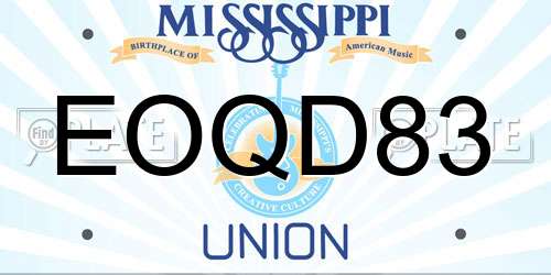 EOQD83 Mississippi License Plate