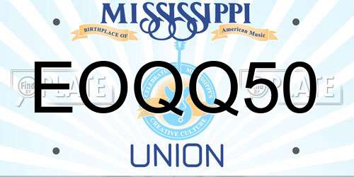 EOQQ50 Mississippi License Plate