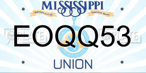 EOQQ53 Mississippi License Plate