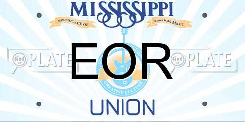 EOR Mississippi License Plate
