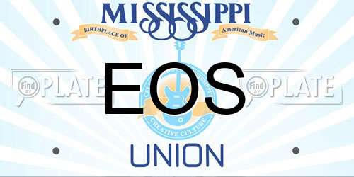 EOS Mississippi License Plate