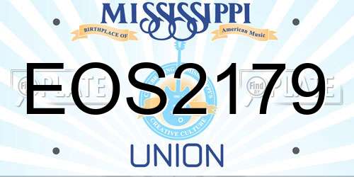 EOS2179 Mississippi License Plate