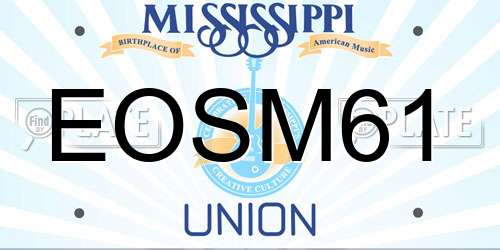 EOSM61 Mississippi License Plate