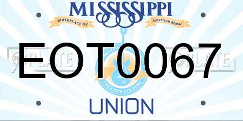 EOT0067 Mississippi License Plate