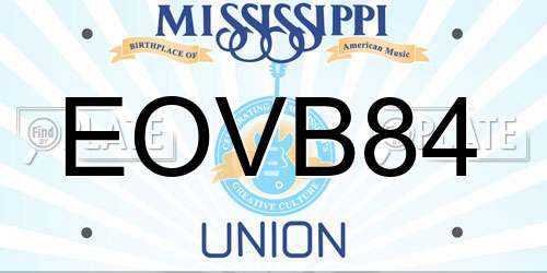 EOVB84 Mississippi License Plate