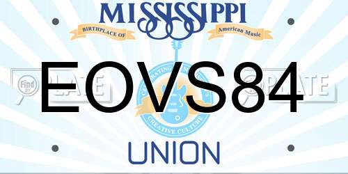 EOVS84 Mississippi License Plate