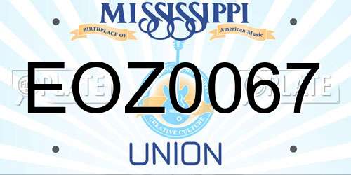 EOZ0067 Mississippi License Plate