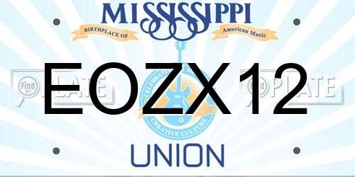 EOZX12 Mississippi License Plate
