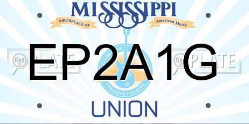 EP2A1G Mississippi License Plate