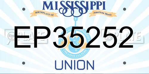 EP35252 Mississippi License Plate