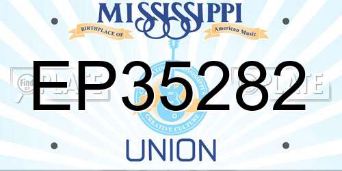 EP35282 Mississippi License Plate