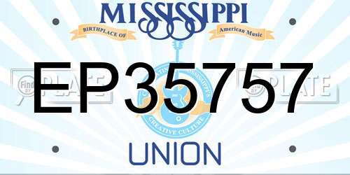 EP35757 Mississippi License Plate