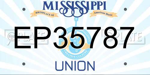 EP35787 Mississippi License Plate