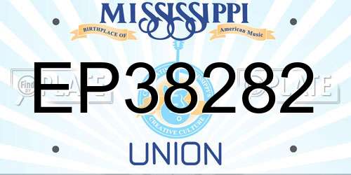 EP38282 Mississippi License Plate