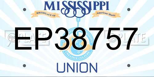 EP38757 Mississippi License Plate