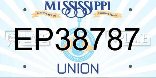 EP38787 Mississippi License Plate