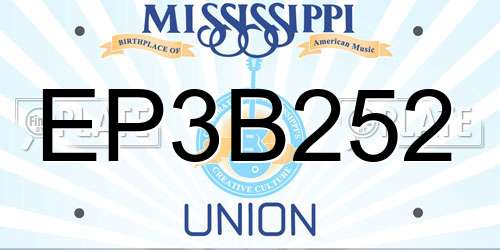EP3B252 Mississippi License Plate