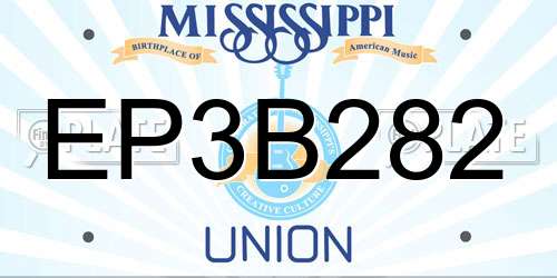 EP3B282 Mississippi License Plate