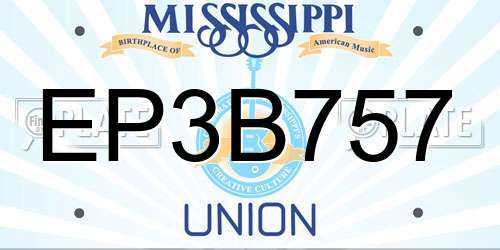 EP3B757 Mississippi License Plate