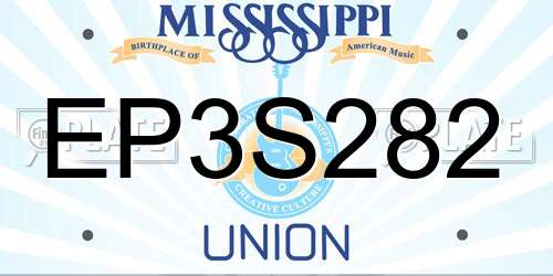 EP3S282 Mississippi License Plate