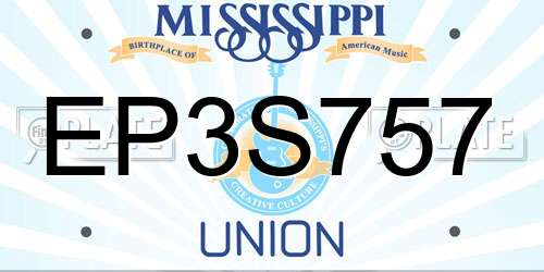 EP3S757 Mississippi License Plate