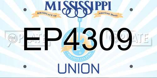 EP4309 Mississippi License Plate