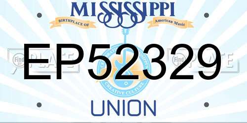 EP52329 Mississippi License Plate