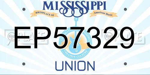 EP57329 Mississippi License Plate