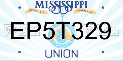 EP5T329 Mississippi License Plate