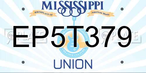 EP5T379 Mississippi License Plate