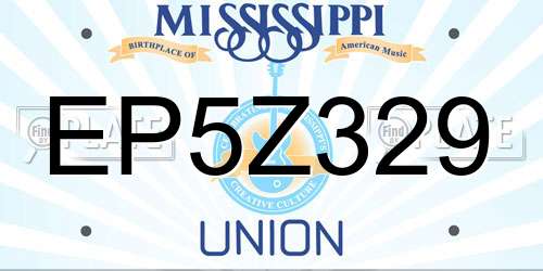 EP5Z329 Mississippi License Plate