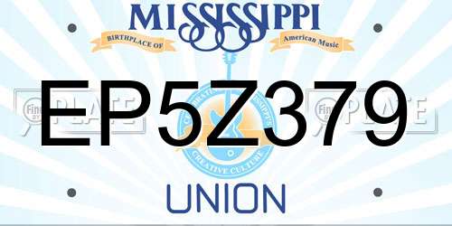 EP5Z379 Mississippi License Plate