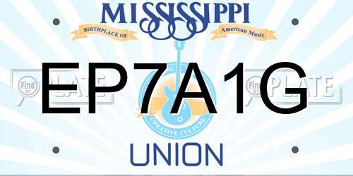 EP7A1G Mississippi License Plate