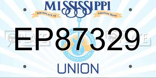 EP87329 Mississippi License Plate
