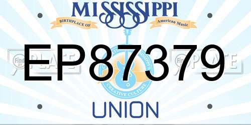 EP87379 Mississippi License Plate