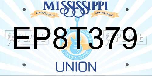 EP8T379 Mississippi License Plate