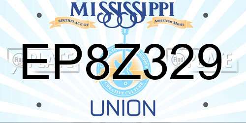 EP8Z329 Mississippi License Plate