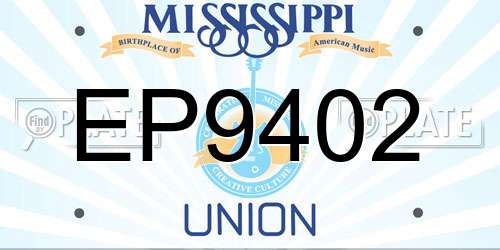 EP9402 Mississippi License Plate